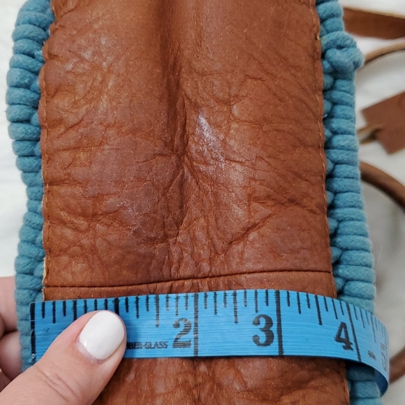 - Anabaglish cotton woven macrame bag purse wood knit - Picture 10 of 12